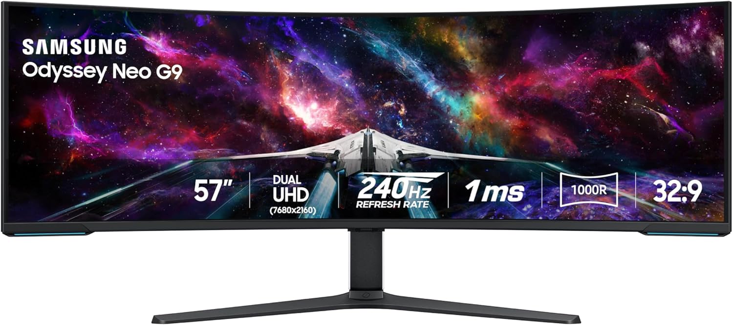 Samsung 57" Odyssey Neo G9 (G95NC) Dual 4K UHD 1000R Curved Gaming Monitor