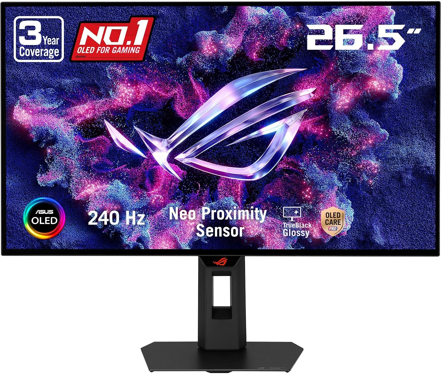 ASUS ROG XG27AQDMGR 27 Inch 1440p 240Hz Glossy OLED HDR Gaming Monitor