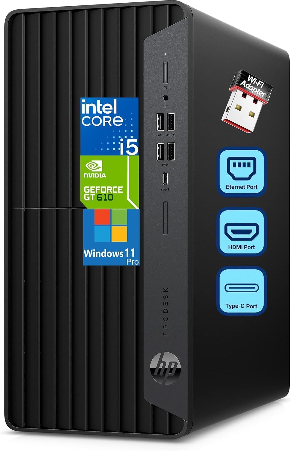HP ProDesk 600 Desktop Computer, Intel Core i5, 16GB DDR4 RAM, 256GB SSD