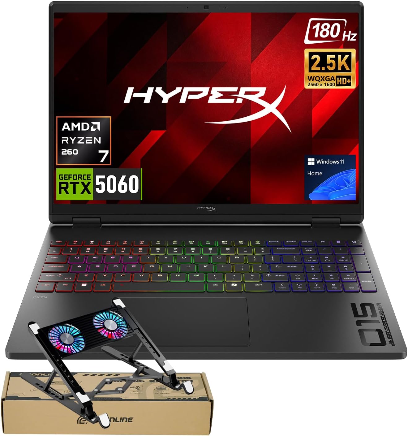 HP HyperX Omen 15 5060 AMD Ryzen 7 260 Gaming Laptop, 32GB DDR5 + 1TB SSD