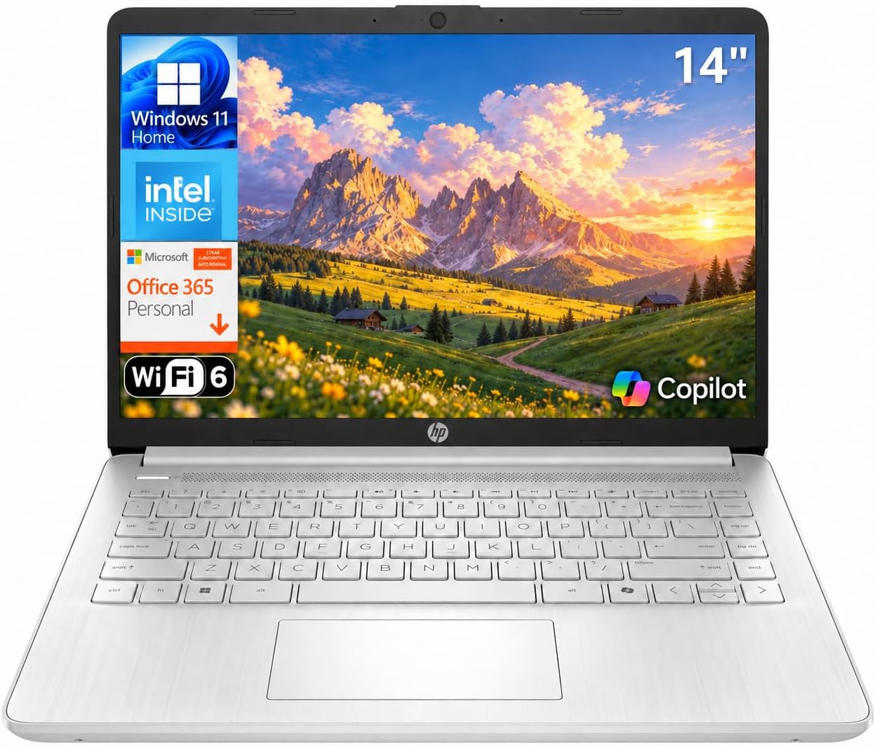 HP 14" Laptop, Intel N150, Office 365, 1TB Cloud Storage, Copilot AI