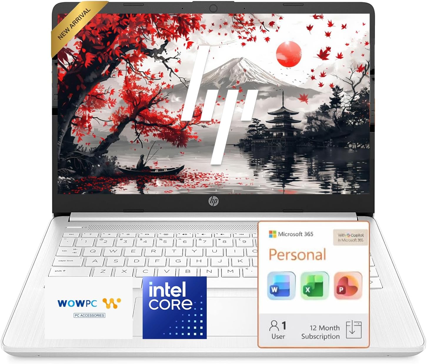 HP 14 Inch Laptop, 2027 Edition, Intel N150 CPU, 4GB DDR5 RAM, 128GB SSD, 1TB Cloud Storage, Windows 11 with Microsoft 365