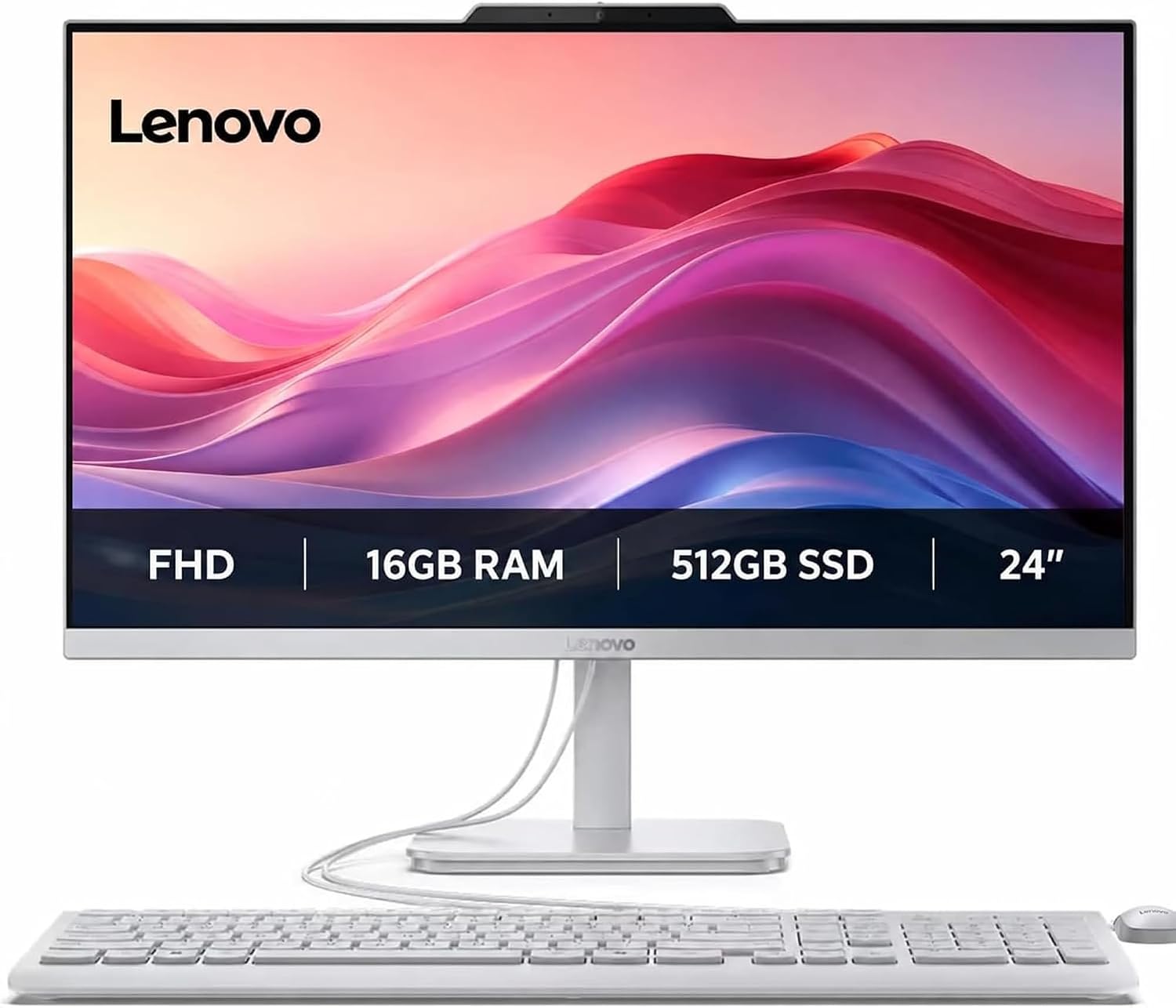 Lenovo IdeaCentre 24“ FHD All-in-One, 16GB RAM, 512GB SSD, Intel 4-Cores