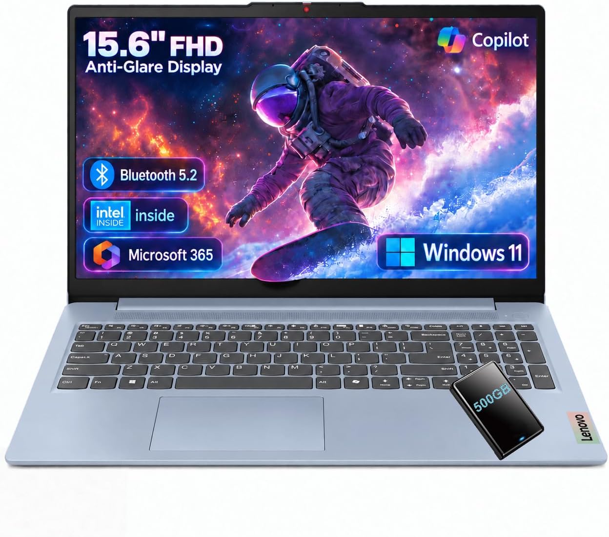 Lenovo Business 15.6" FHD Laptop, Intel Processor, 8GB DDR5, 128GB Storage