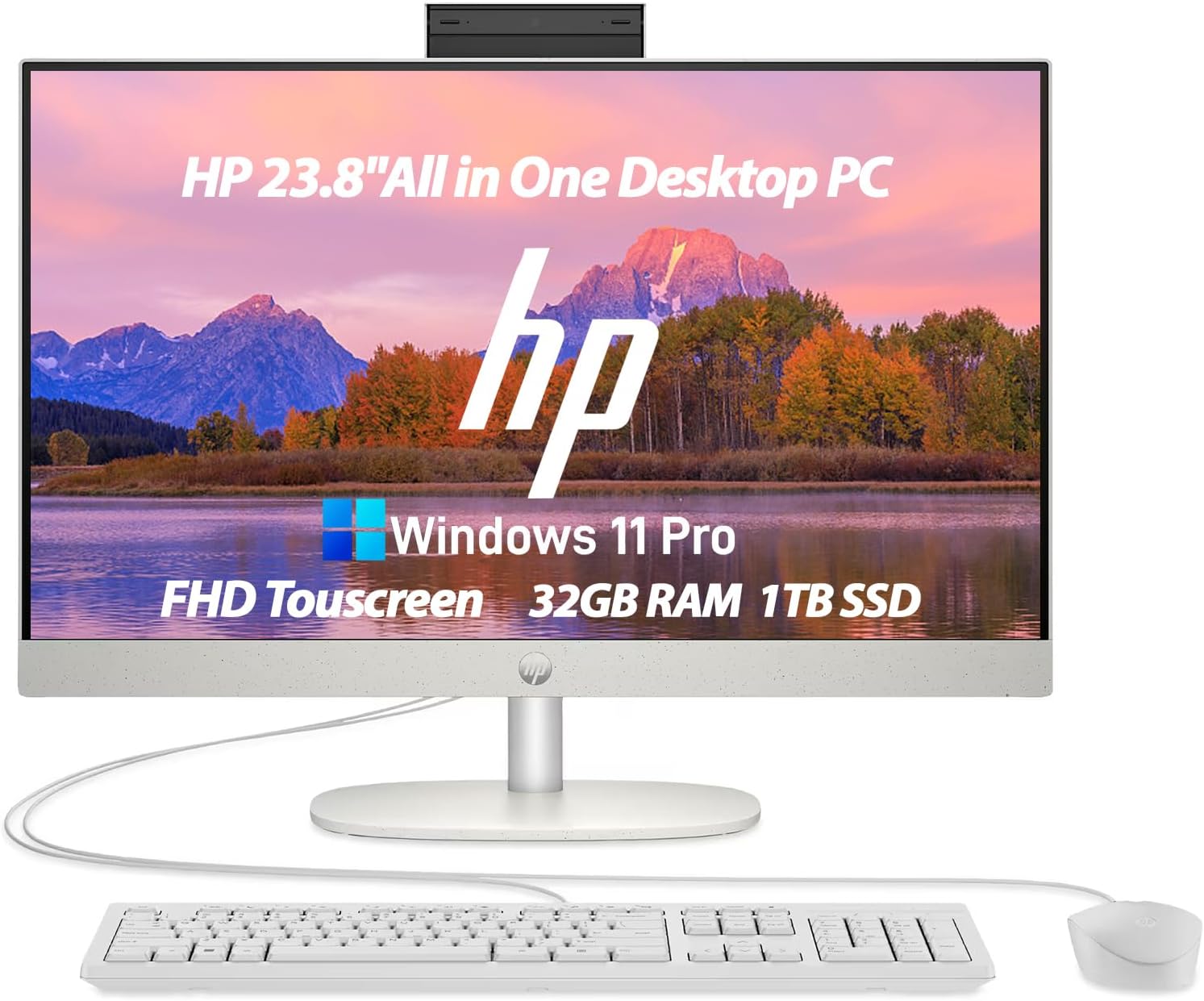 HP 23.8" Touchscreen All-in-One Desktop Computer, 16GB RAM, 1TB SSD
