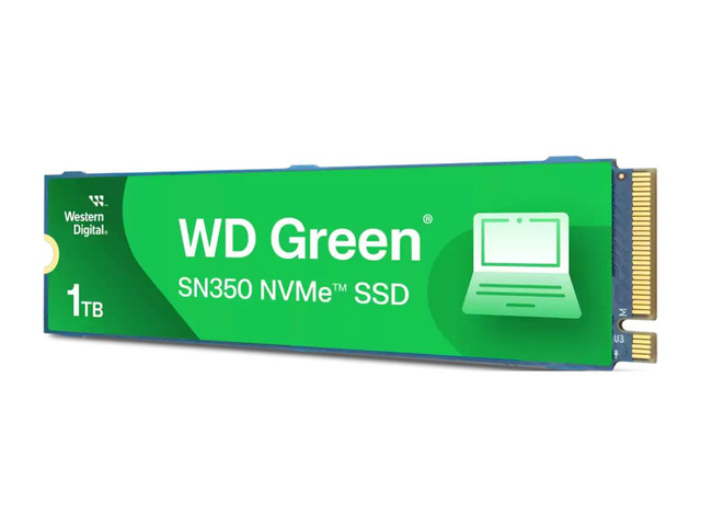 WD Green™ SN350 NVMe™ 1TB SSD - M.2 2280 Internal - PCI Express NVMe™ (PCI Express NVMe 3.0 x4) - 2400 MB/s Maximum Read Transfer Rate WDS100T2G0C-00CDH0