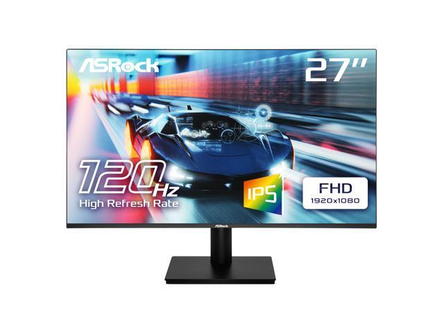 ASRock Phantom Gaming 27" inch Full HD 120Hz IPS 1ms low blue light LCD Gaming Computer Monitor for both Work and Gaming with both HDMI & VGA ports CL27FFA