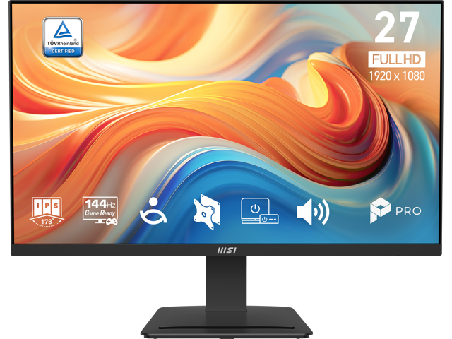 MSI 27 inch Full HD 144Hz IPS 1ms Built-in Speakers FHD Computer Monitor for both work and gaming PRO MP273 E14A