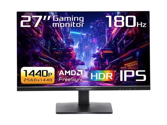 ASRock Phantom Gaming 27 inch QHD 2K 1440P 180Hz IPS with AMD FreeSync (AMD Adaptive Sync) HDR400 Gaming Computer Monitor PG27QFT1B
