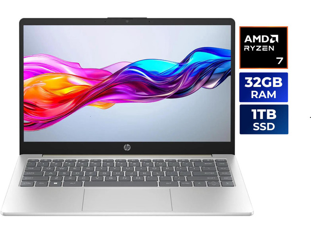 HP 14-em0085cl 14" HD Laptop AMD Ryzen 7 7730U 32GB Memory 1 TB NVMe SSD Windows 11 Home AMD Radeon Graphics